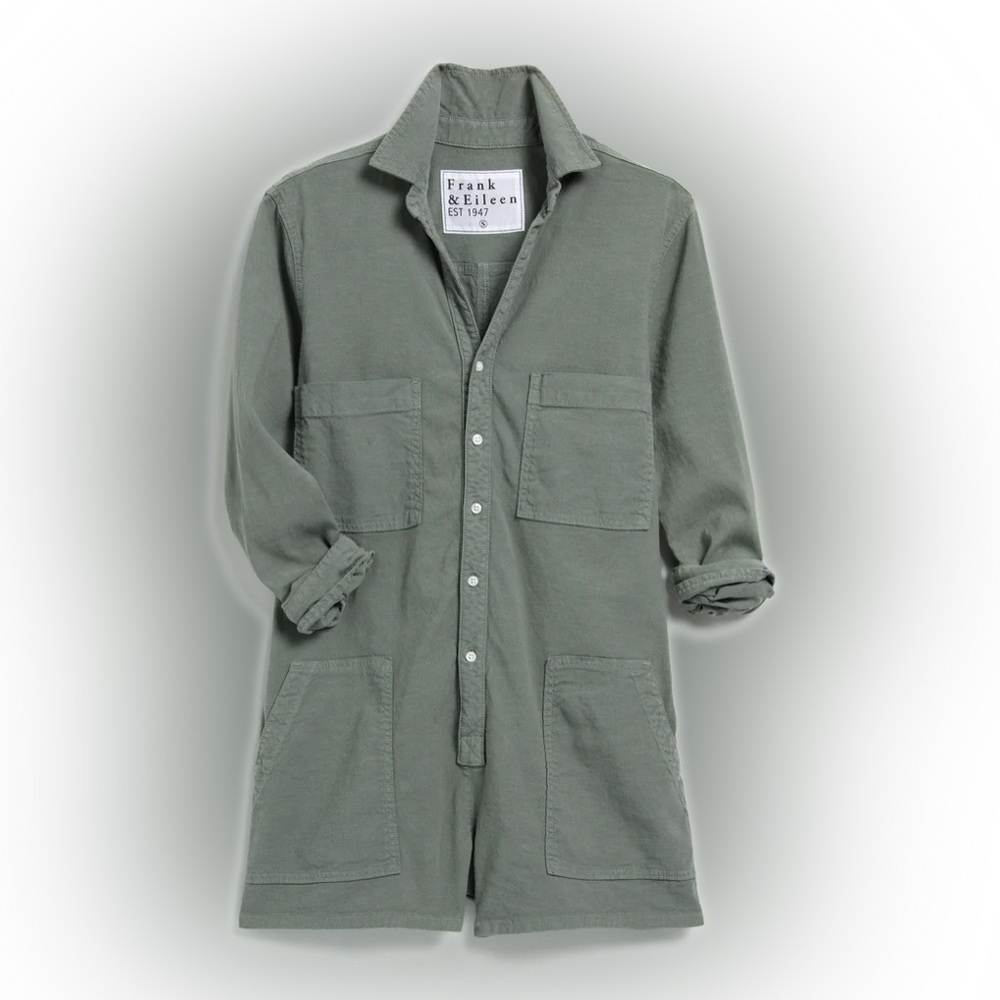 Frank & Eileen Ireland Long-Sleeve Playsuit Italian Performance Linen Size XL - Picture 7 of 8